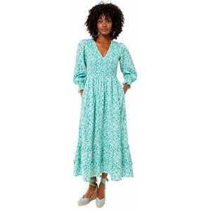 Tuckernuck Pink City Prints | Isabel Smocked Maxi Dress Mint Trellis | Sz S